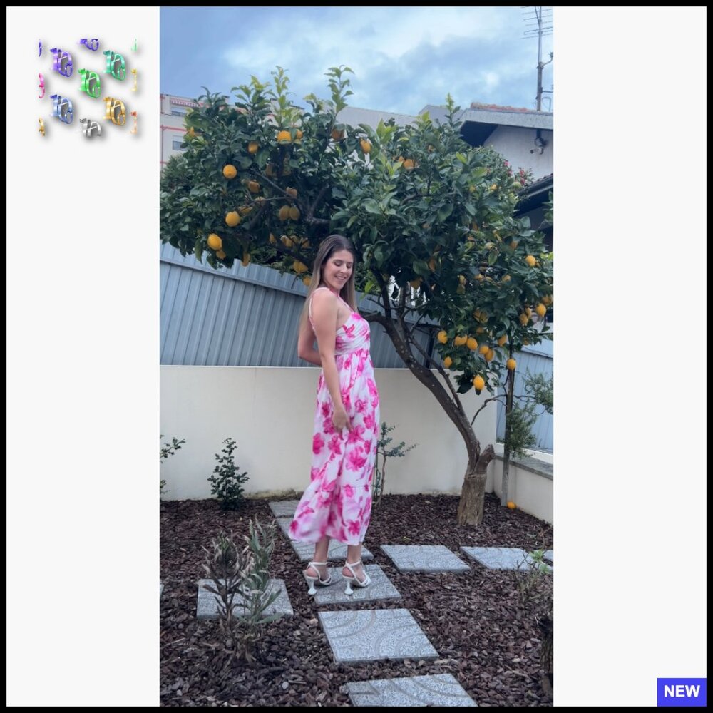 Floral Maxi Dress Boho Halter Sundress Flowy Ruffle Beach Vacation Wear - Picture 6 of 7